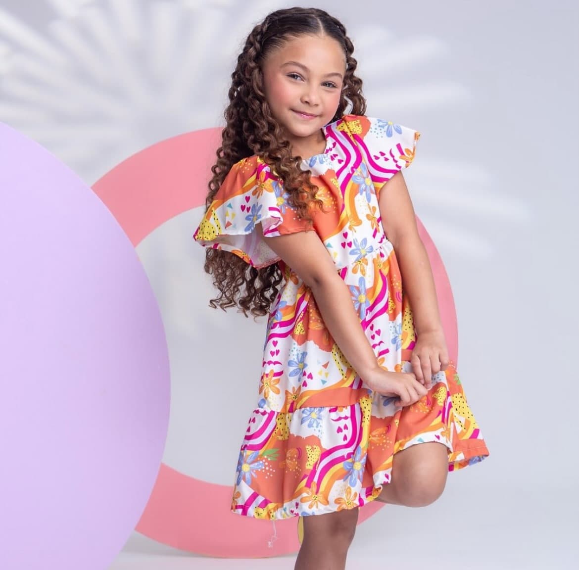 Vestido estampado colorido